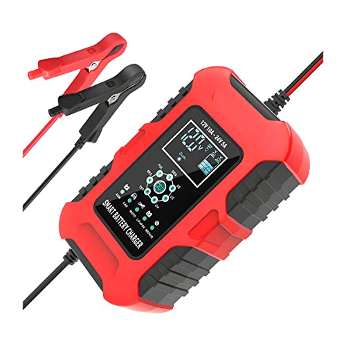 10-Amp Battery Charger, 12V/10A 24V/5A Smart Automatic Maintainer Trickle Charger