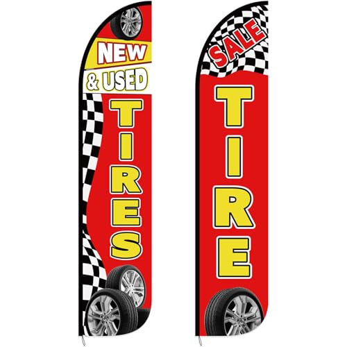 HunnmingRe 2 Pack 12 Feet Tire Sale King Flags New