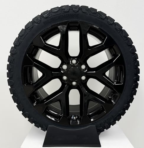 22 Inch Gloss Black Snowflake Replica Wheels Rims with Rugged