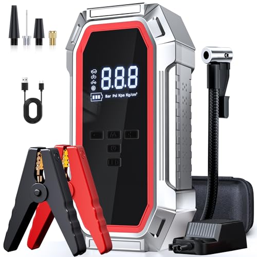 Jump Starter with Air Compressor, 5000A Peak Car Battery Jump