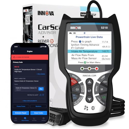 Innova 5210 OBD2 Scanner & Engine Code Reader, Battery Tester,
