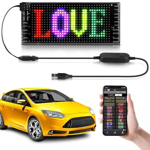 6.7''x2.8'' LED Sigh for Car, Car Light Sign, USB Waterproof