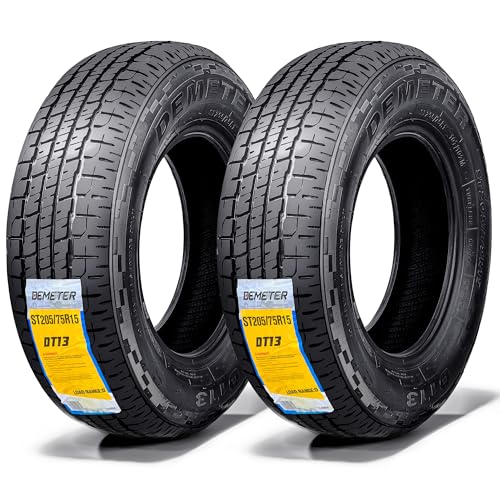 DEMETER Set 2 Radial Trailer Tires 205/75R15,Heavy Duty ST 205/75R15,