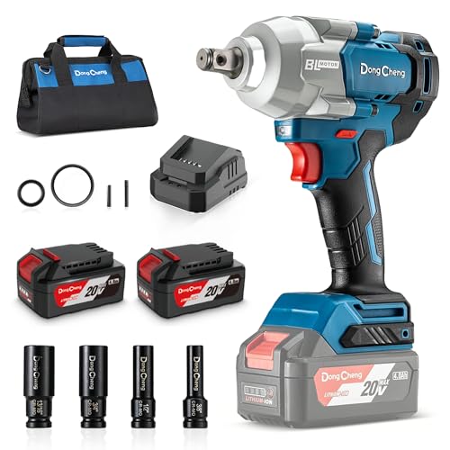 Dong Cheng 20V Brushless Impact Wrench, 670 ft-lbs (910N.m) Max